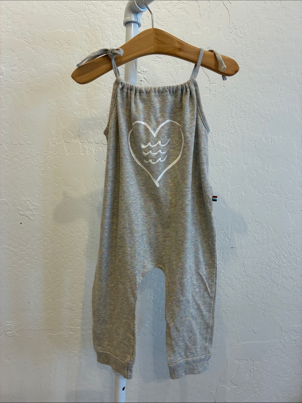 Sol Angeles Kids Grey Sleeveless Heart Romper